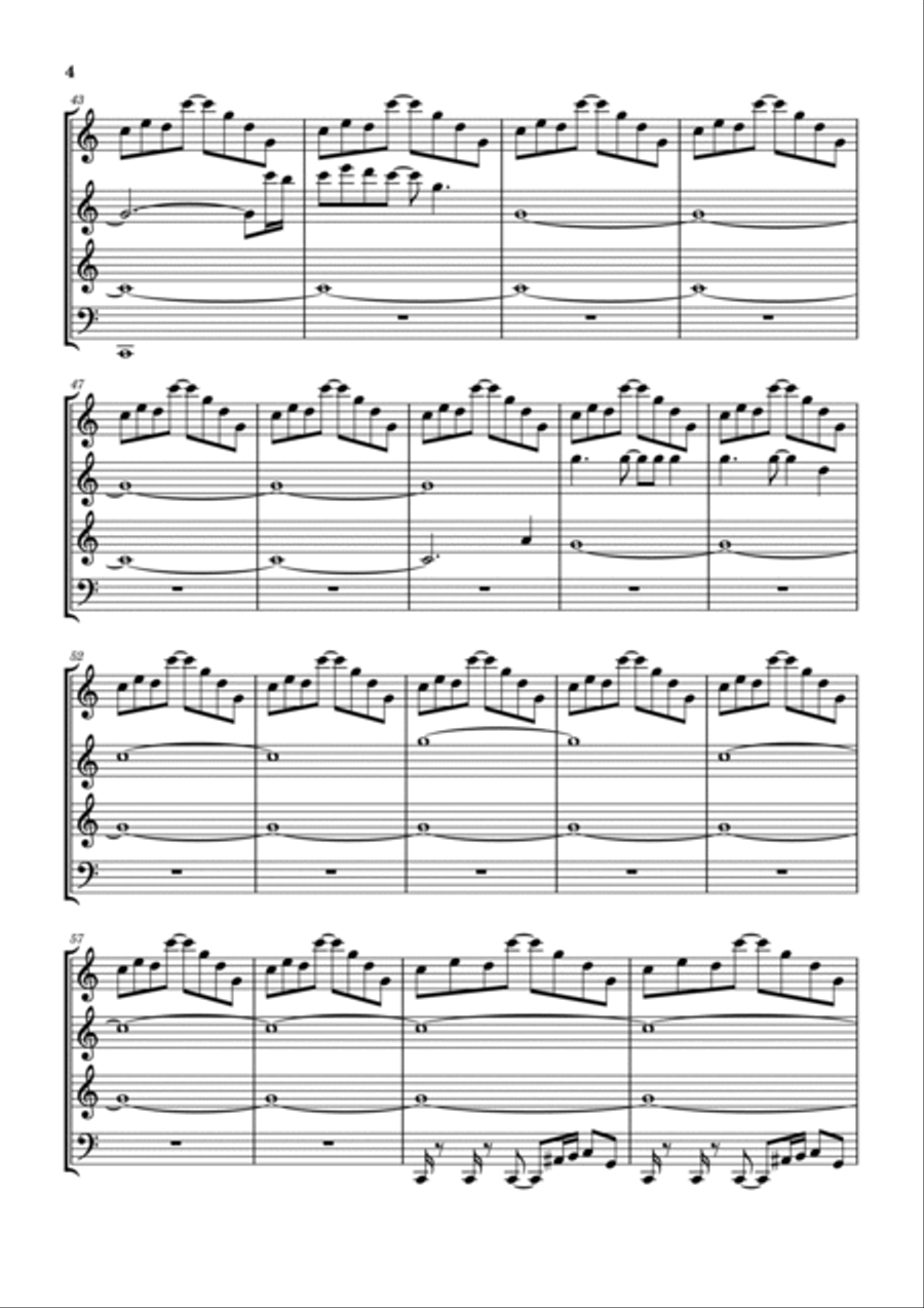 La Villa Strangiato La Villa Strangiato Woodwind Quartet scores gallery preview page 5