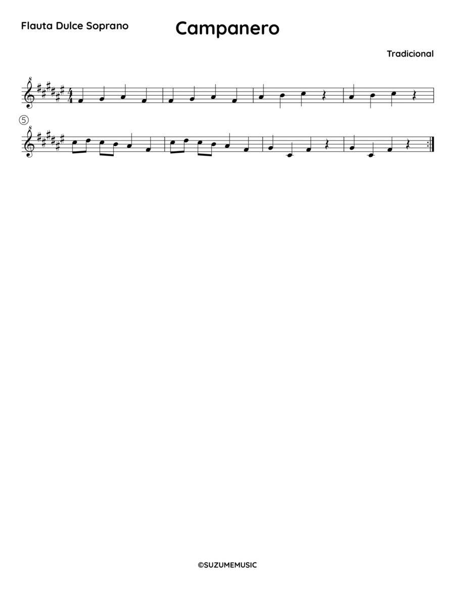 Campanero - F# Flute Solo scores gallery preview page 1