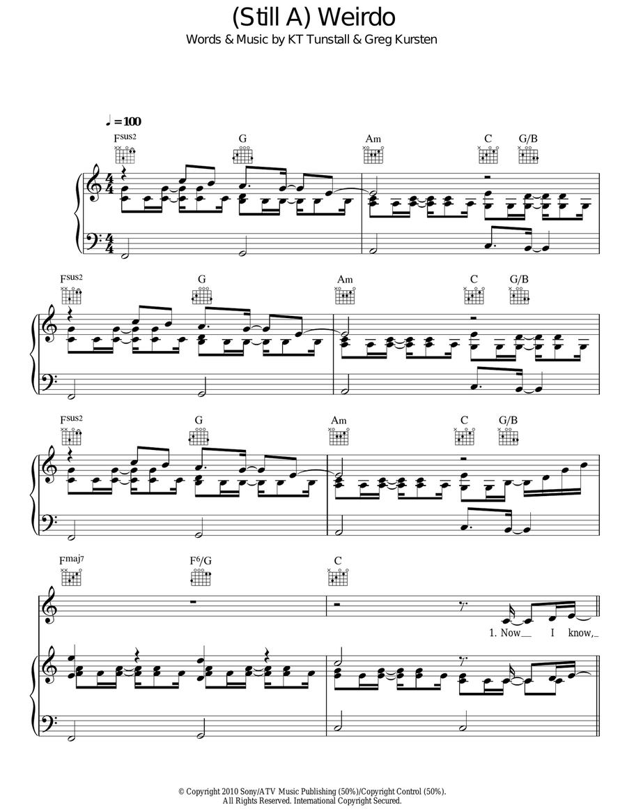 (Still A) Weirdo Acoustic Guitar scores gallery preview page 1