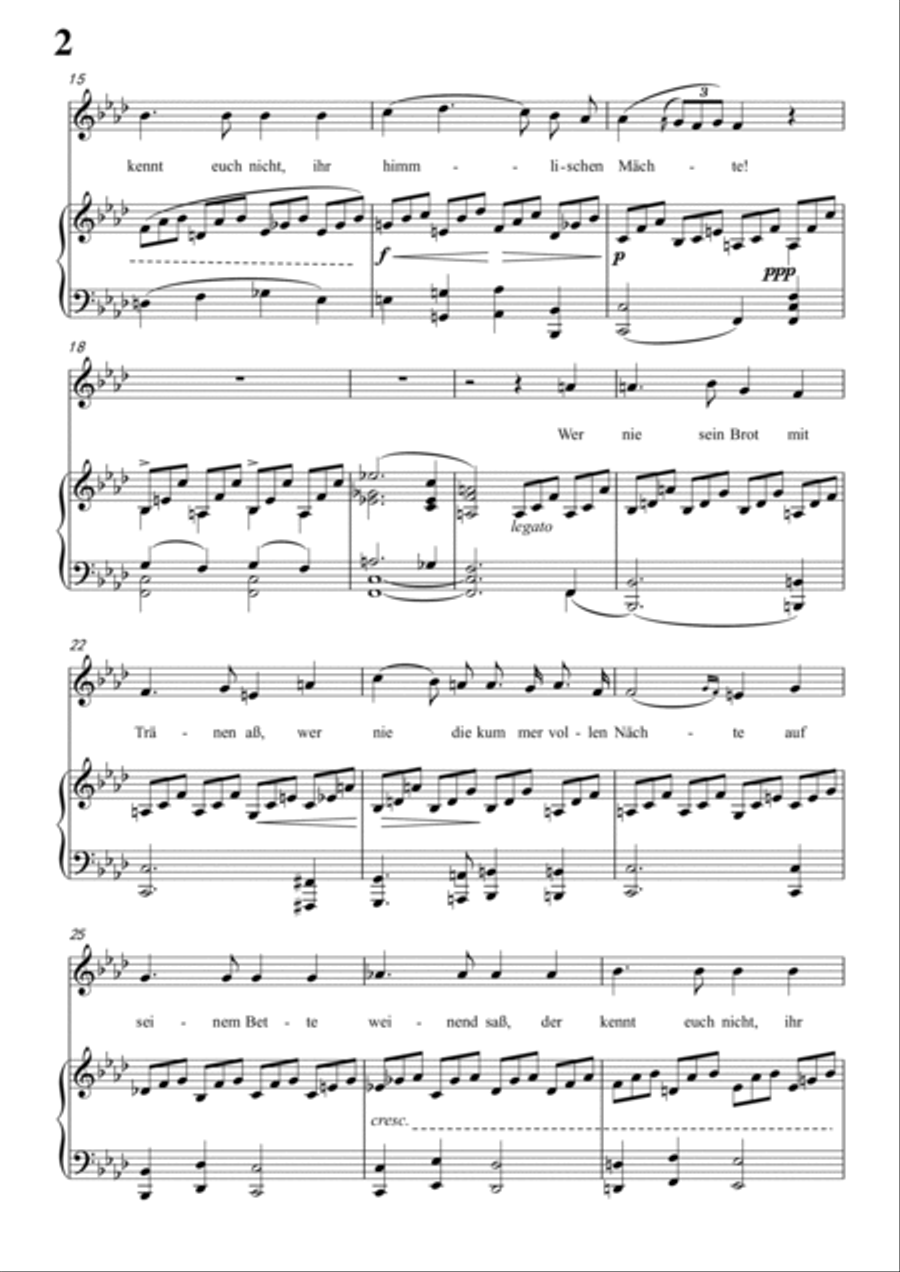 Schubert-Gesänge des Harfners,Op.12 No.2 in f minor,for Vocal and Piano Voice scores gallery preview page 3