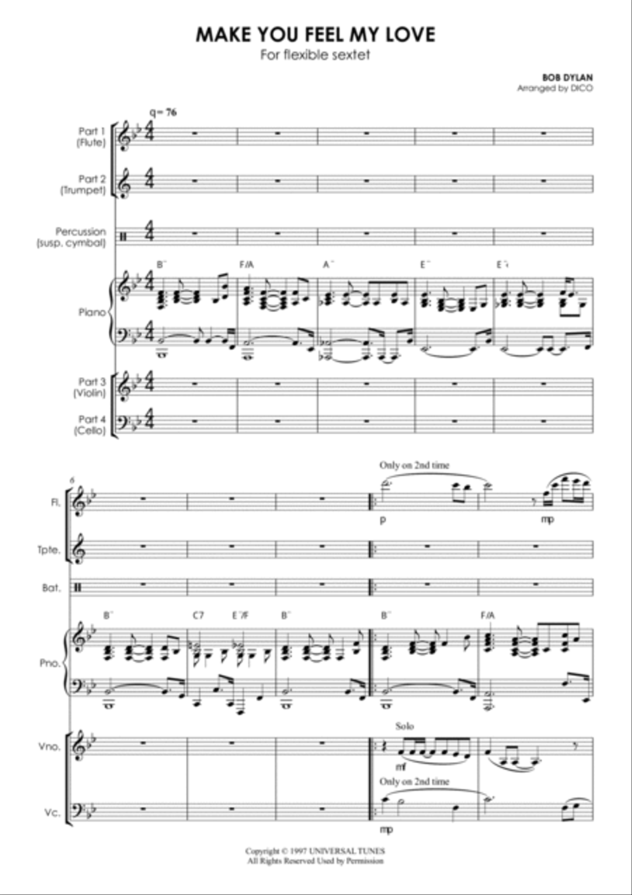Make You Feel My Love Piano scores gallery preview page 6