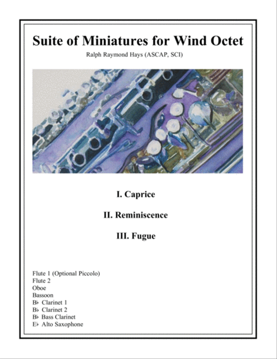 Suite of Miniatures for Wind Octet Woodwind Ensemble scores gallery preview page 1