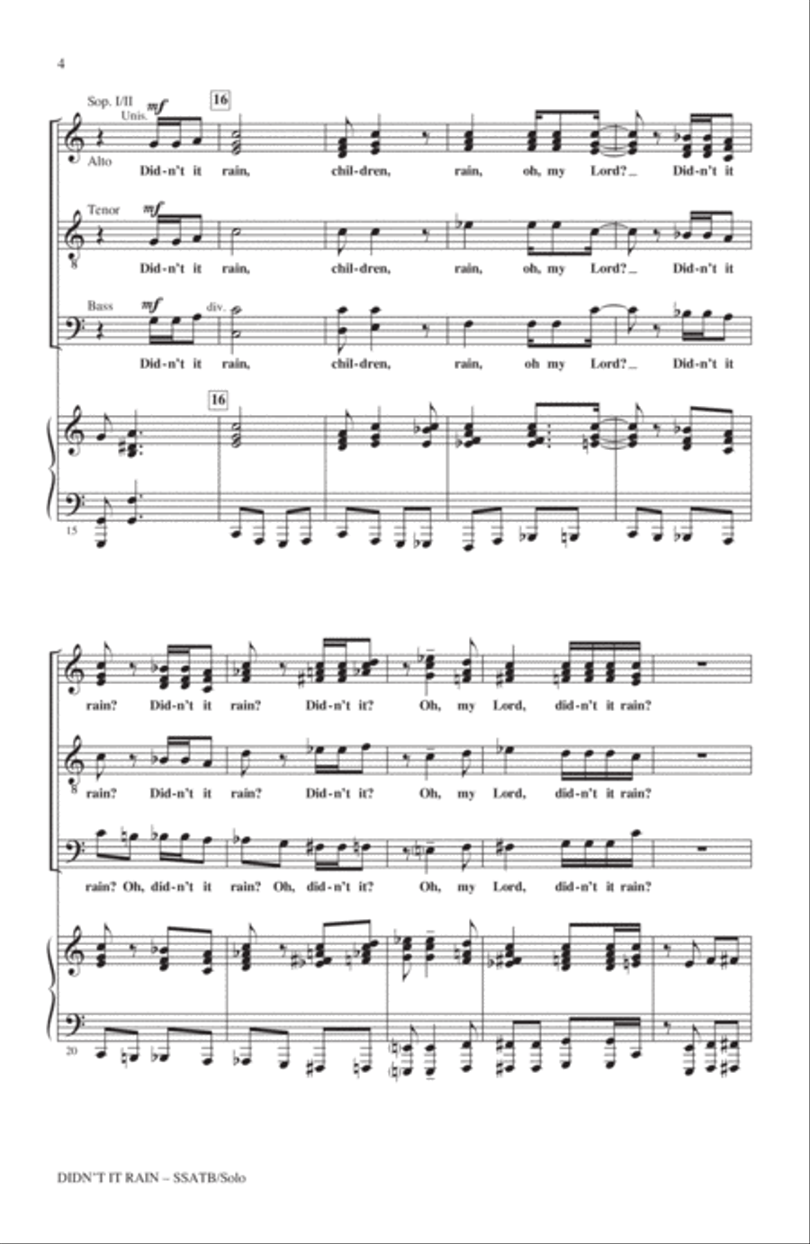 Didn't It Rain Didn't It Rain 4-Part scores gallery preview page 2