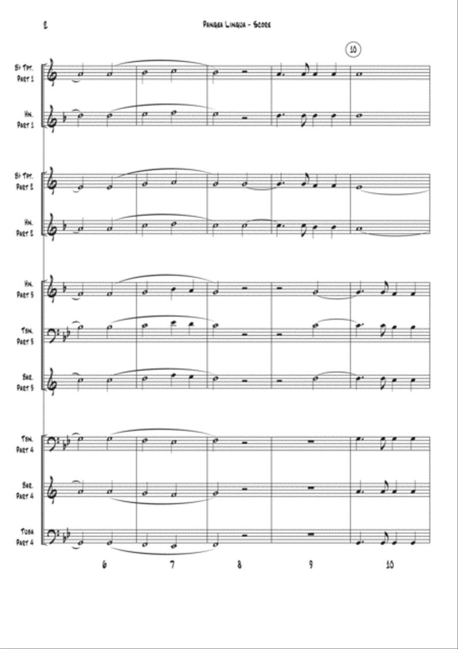Pangea Lingua for Brass Ensemble Brass Ensemble scores gallery preview page 3