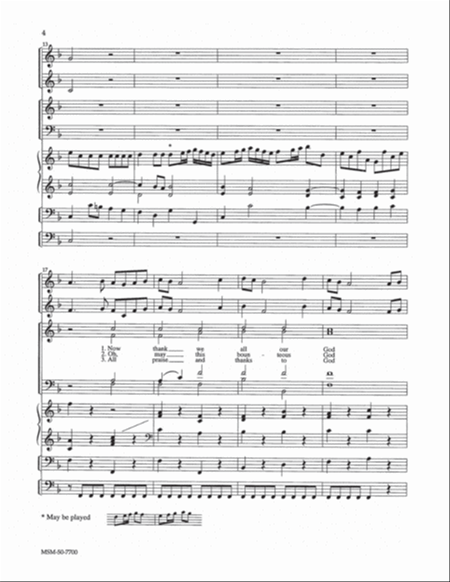 Now Thank We All Our God Choir scores gallery preview page 3