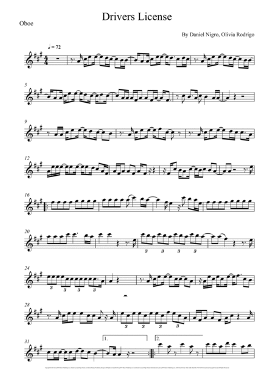 Drivers License Piano scores gallery preview page 5