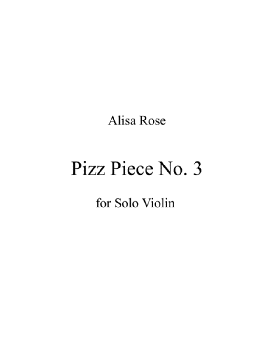 Pizz Piece No. 3 Violin Solo scores gallery preview page 1