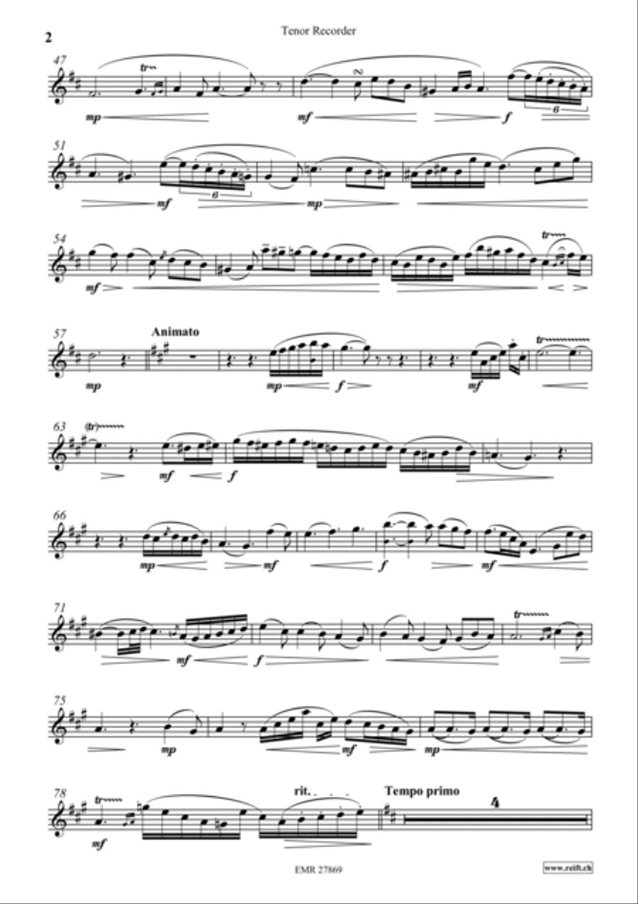 Notturno Tenor Recorder scores gallery preview page 3
