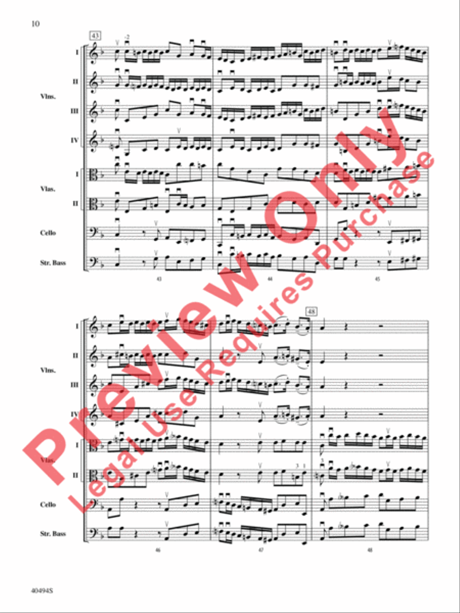 Brandenburg Concerto No. 1 in F Major String Orchestra scores gallery preview page 11
