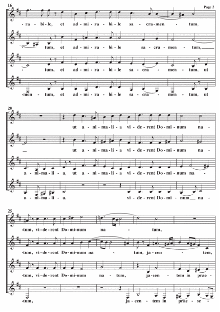 O Magnum Mysterium Motet (Victoria) A Cappella SSAA SSAA scores gallery preview page 2