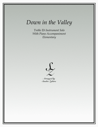 Book cover for Down In The Valley (treble Eb instrument solo)