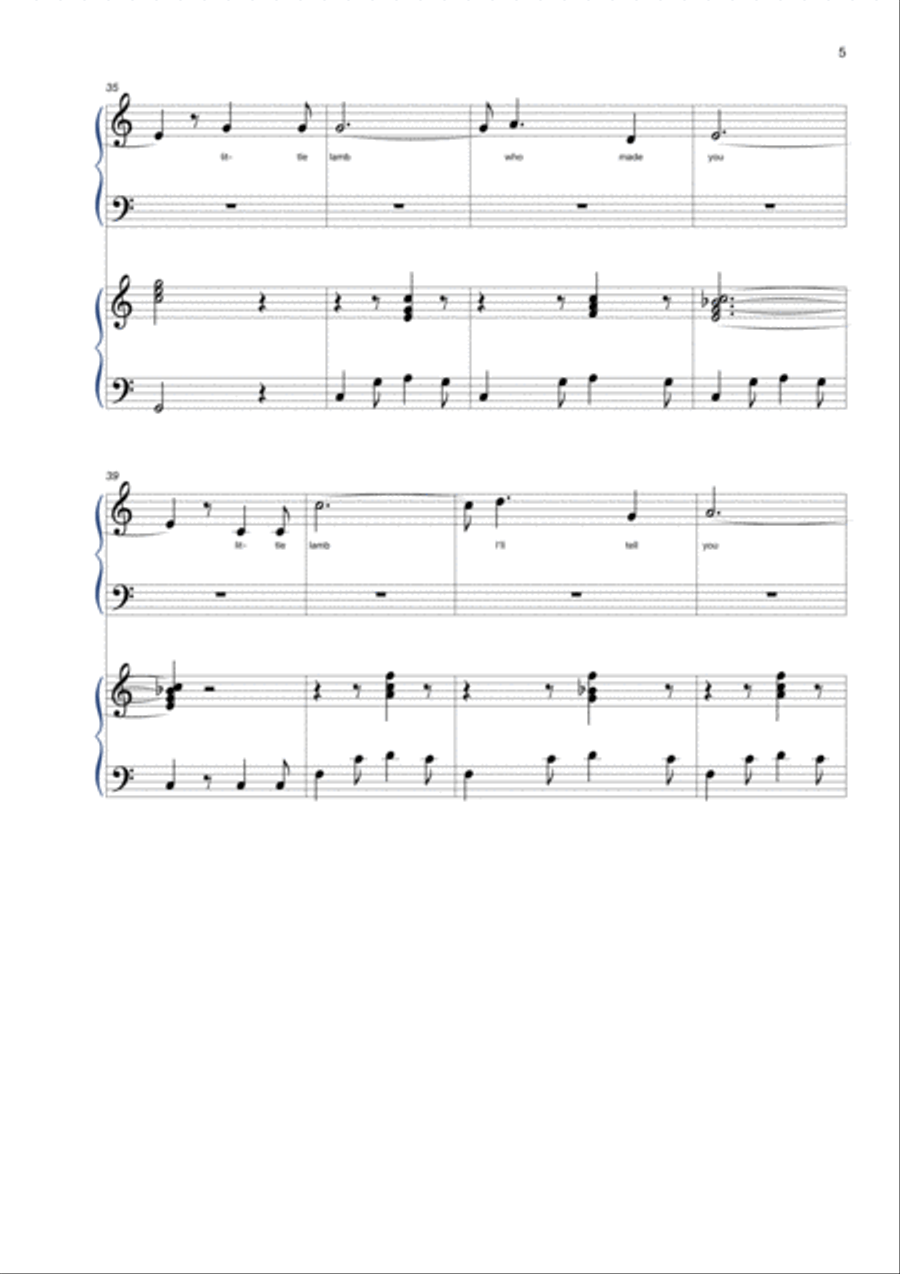 Little Lamb Piano, Vocal, Guitar scores gallery preview page 5