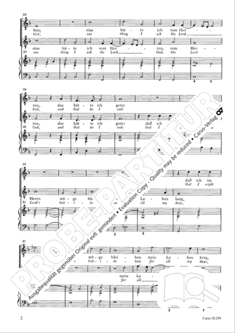Our father (Eins bitte ich vom Herren) Voice scores gallery preview page 3