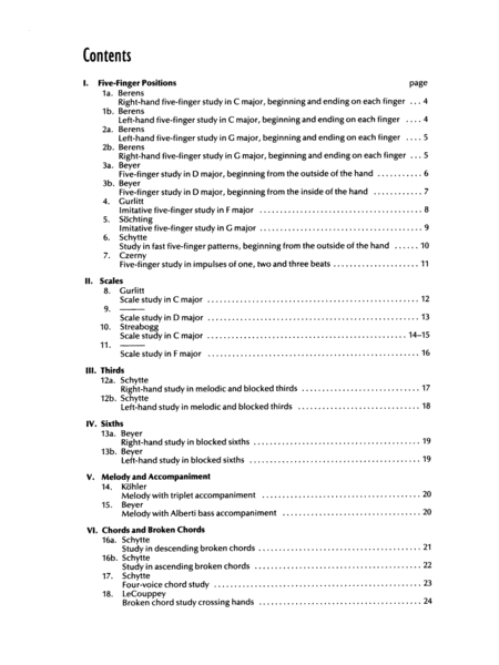 Piano Etudes for the Development of Musical Fingers, Book 1