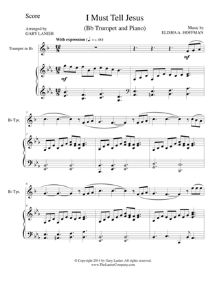 I MUST TELL JESUS (Bb Trumpet/Piano and Trumpet Part)