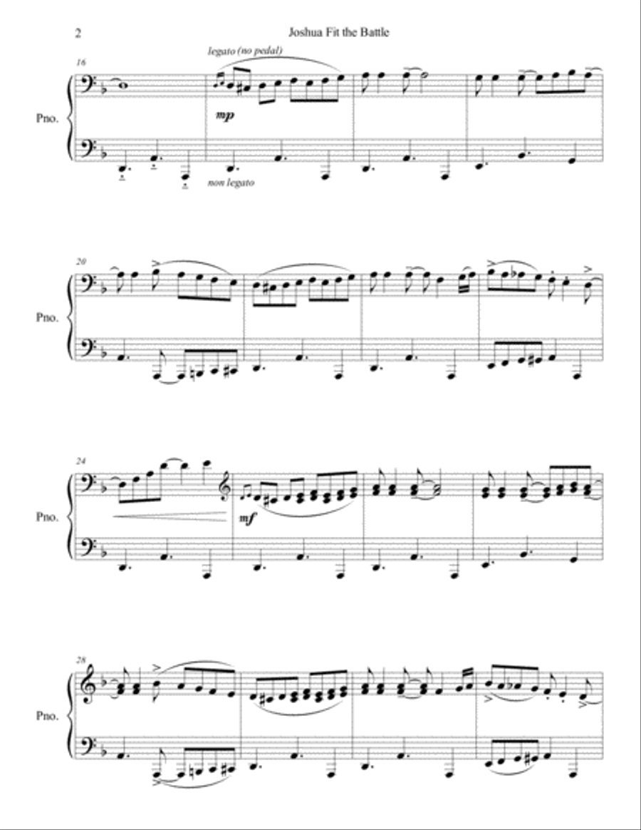 Joshua Fit the Battle - Latin Style Piano Solo scores gallery preview page 2