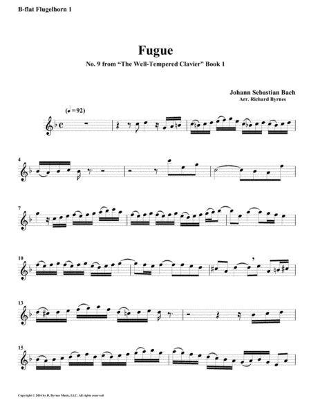 Fugue 09 from Well-Tempered Clavier, Book 1 (Conical Brass Quartet) image number null