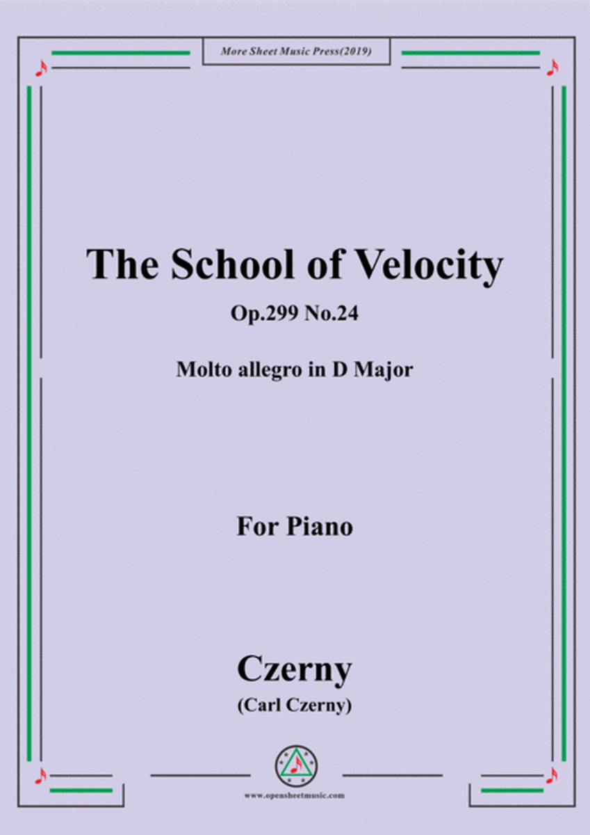 Czerny-The School of Velocity,Op.299 No.24,Molto allegro in D Major,for Piano image number null