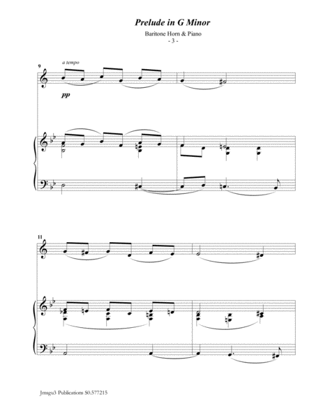 Scriabin: Prelude in G Minor for Baritone Horn & Piano image number null