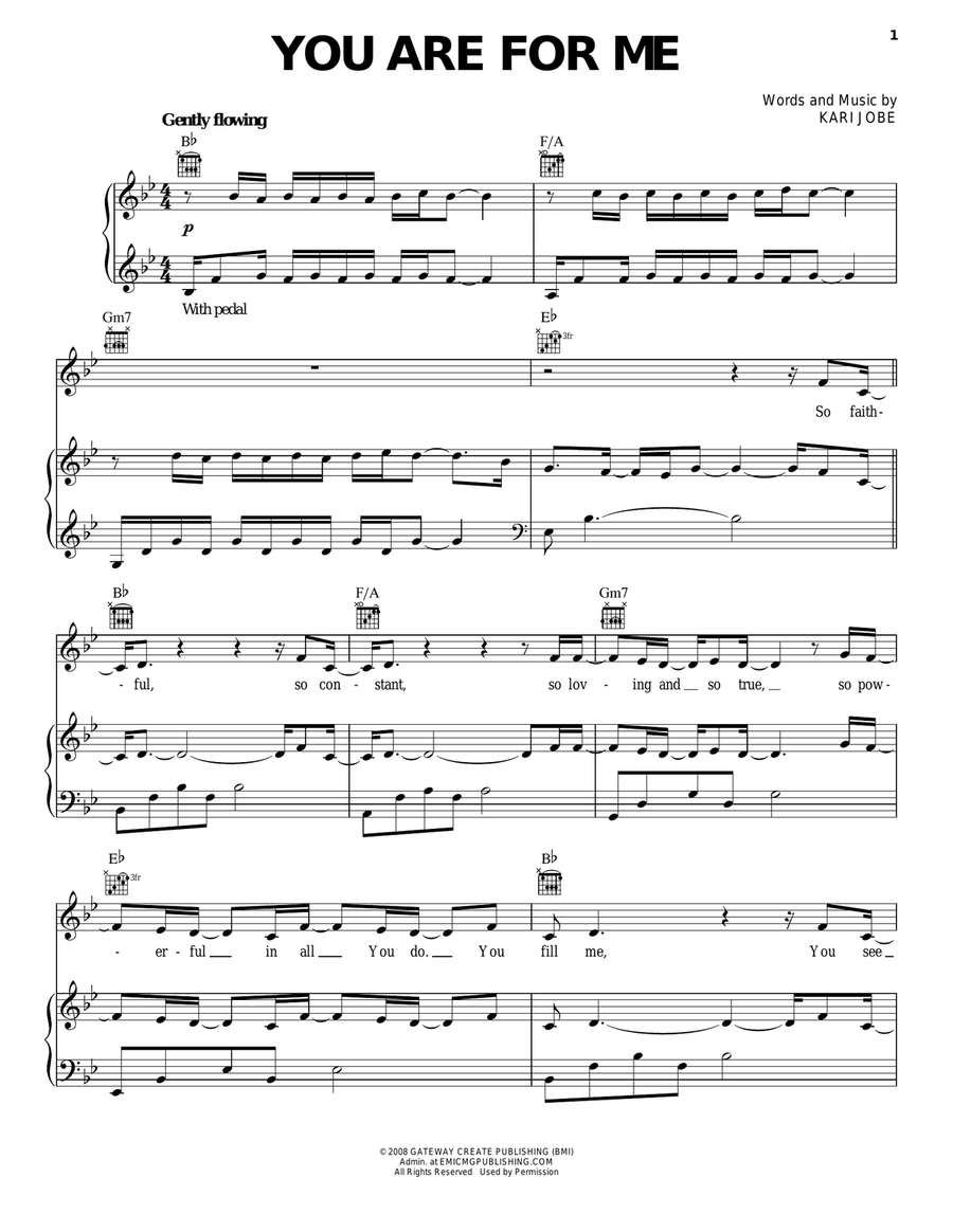 You Are For Me You Are For Me Piano, Vocal, Guitar scores gallery preview page 1