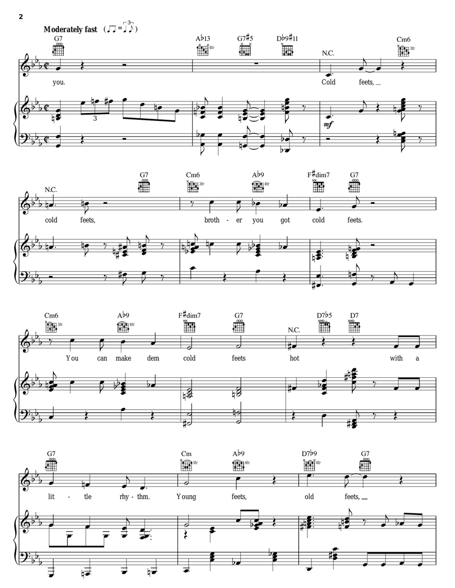 Cold Feets Piano, Vocal, Guitar scores gallery preview page 2