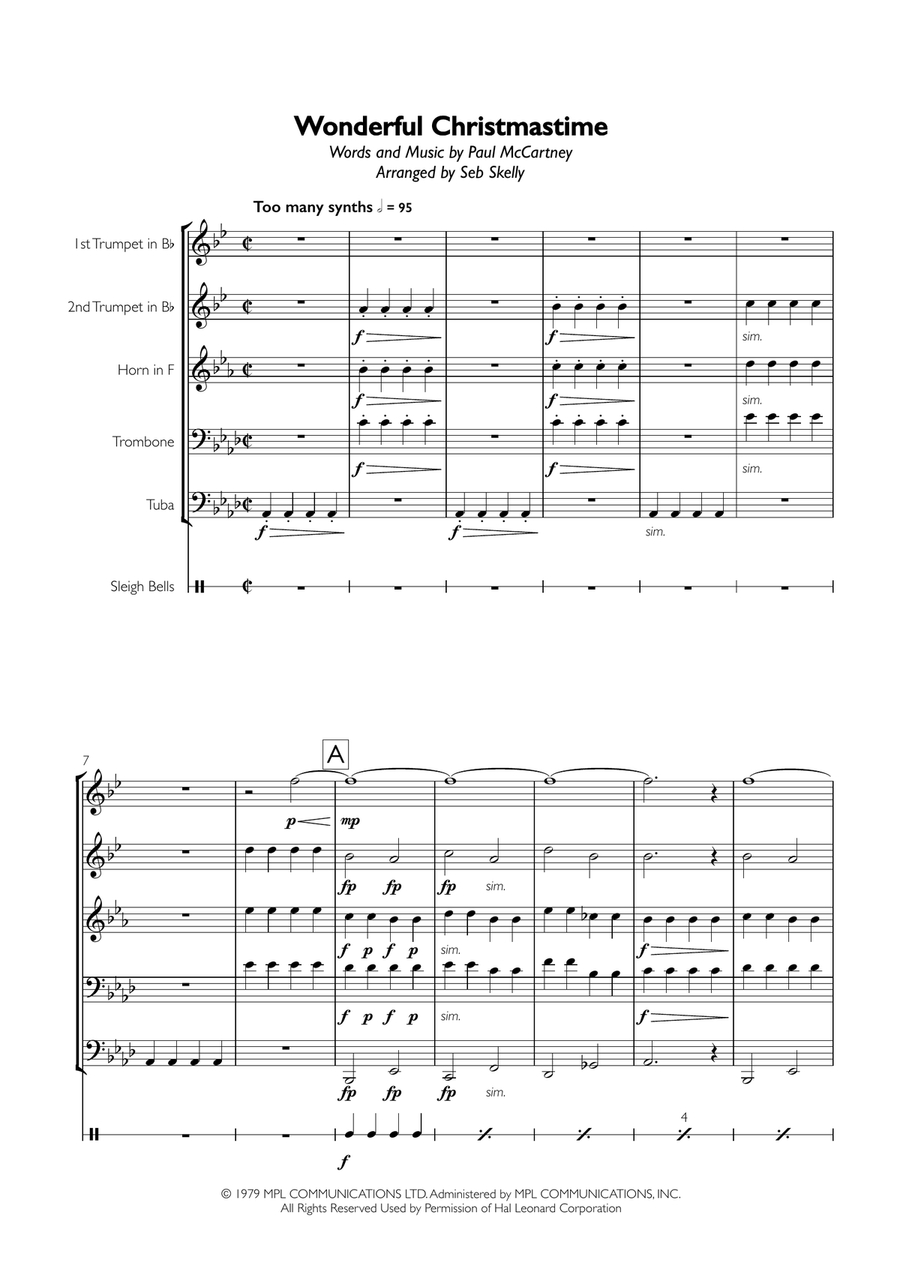 Wonderful Christmastime Small Ensemble scores gallery preview page 1