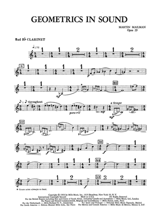 Geometrics in Sound, Op. 29: 2nd B-flat Clarinet