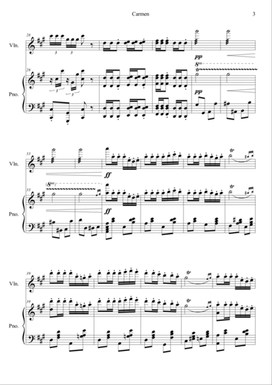 Carmen No.1 Prelude Violin Solo scores gallery preview page 3