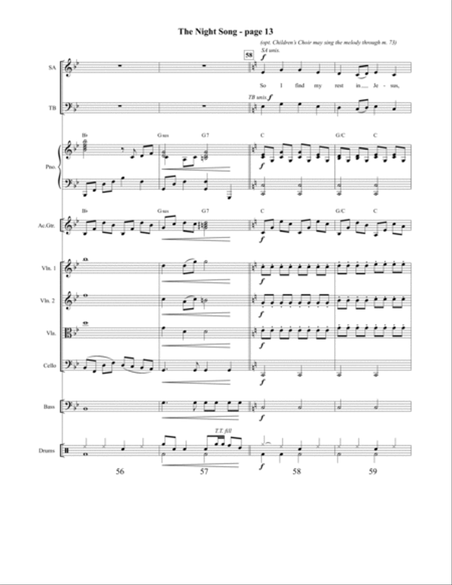 The Night Song 4-Part scores gallery preview page 14