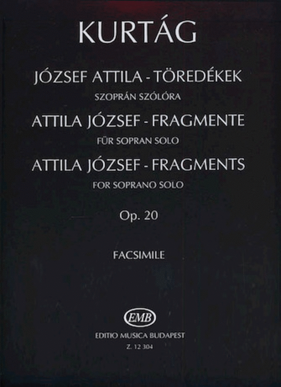 Attila Jozsef Fragments For Soprano Solo Facsimile Soprano Voice scores gallery preview page 1