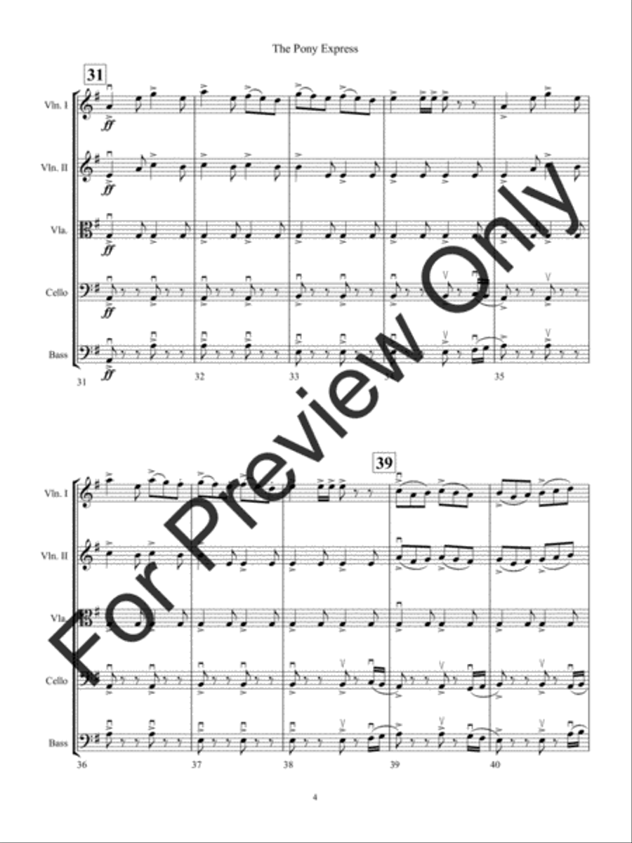 The Pony Express (Score) String Orchestra scores gallery preview page 7