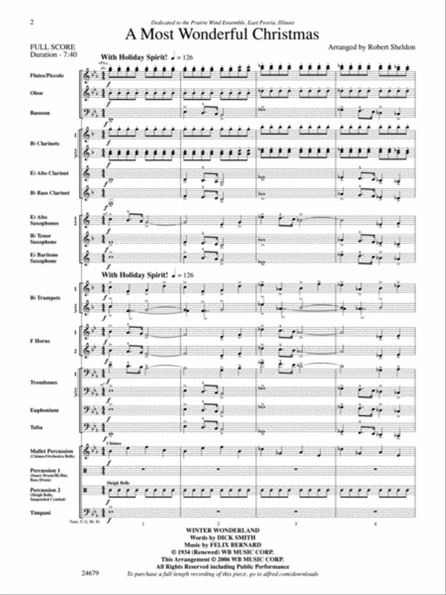 A Most Wonderful Christmas Concert Band scores gallery preview page 2