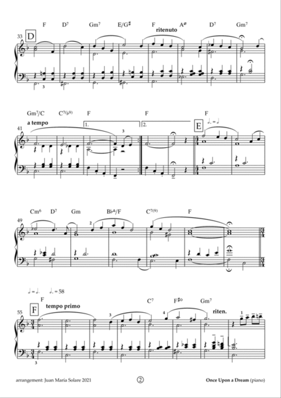 Once Upon A Dream Piano Solo scores gallery preview page 2