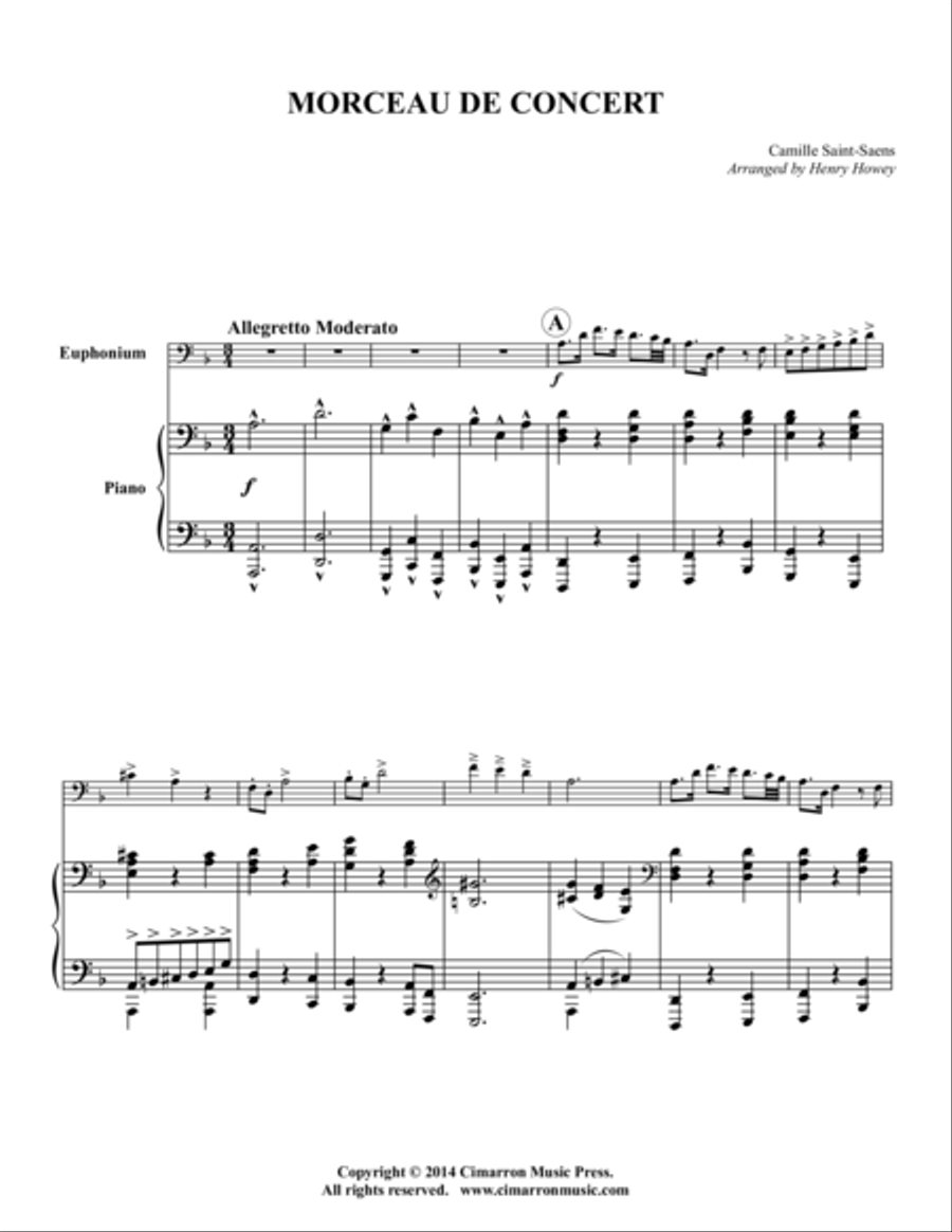 Morceau de Concert Morceau de Concert Euphonium scores gallery preview page 1