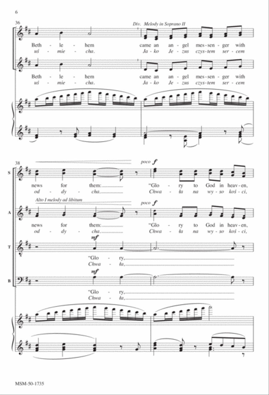 Shepherds, Run Along/Przybieżeli do Betlejem pasterze 4-Part scores gallery preview page 6