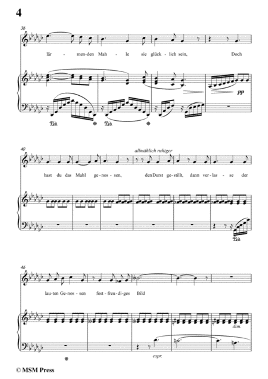 Richard Strauss-Heimliche Aufforderung in G flat Major,for Voice and Piano Voice Solo scores gallery preview page 6