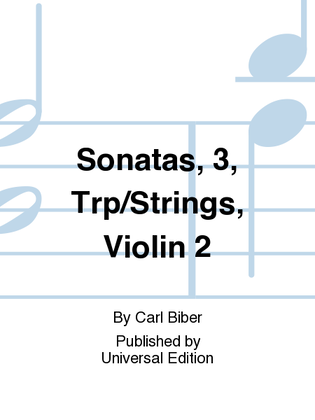 Book cover for Sonatas, 3, Trp/Strings, Vn 2