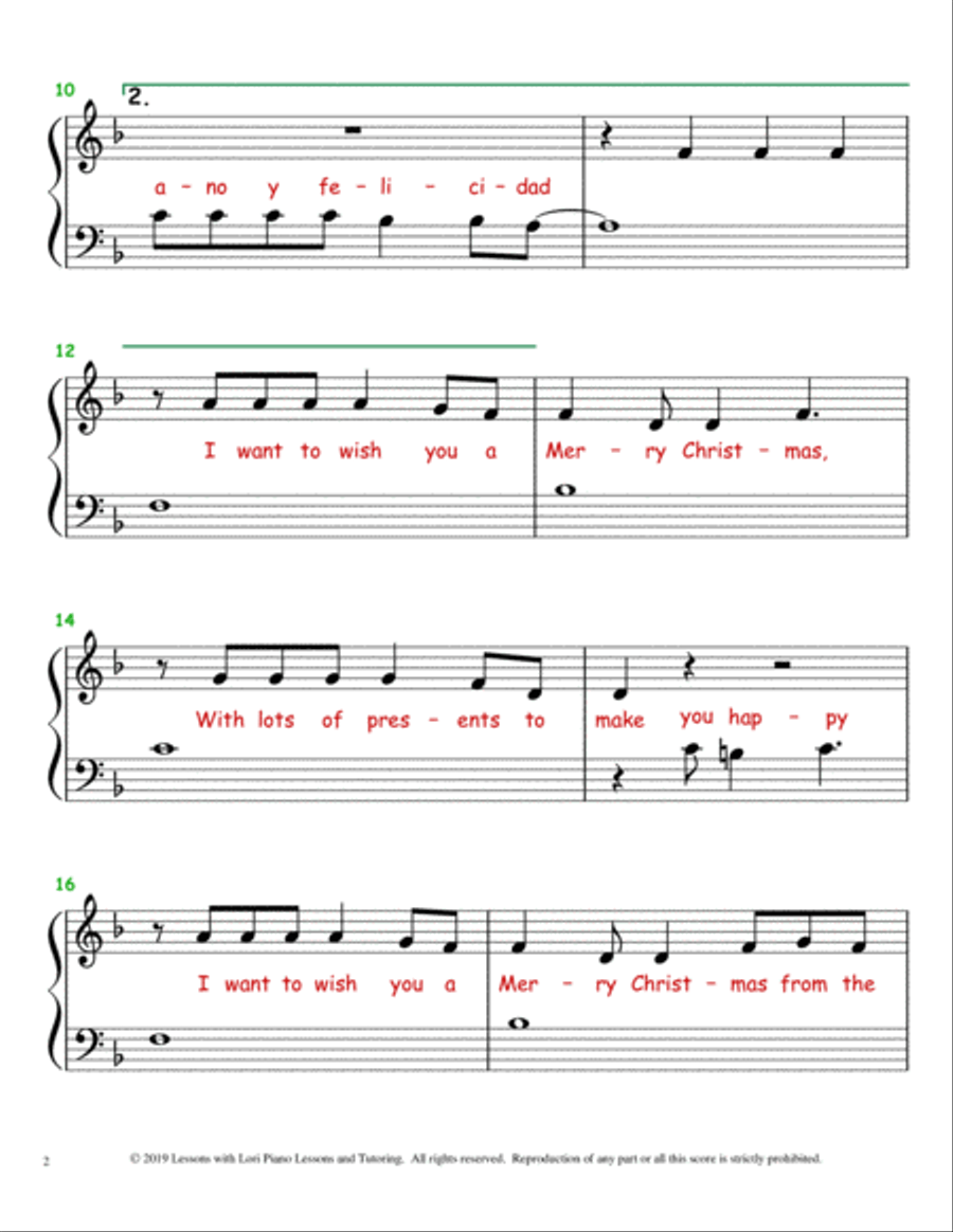 Feliz Navidad Piano Method scores gallery preview page 3