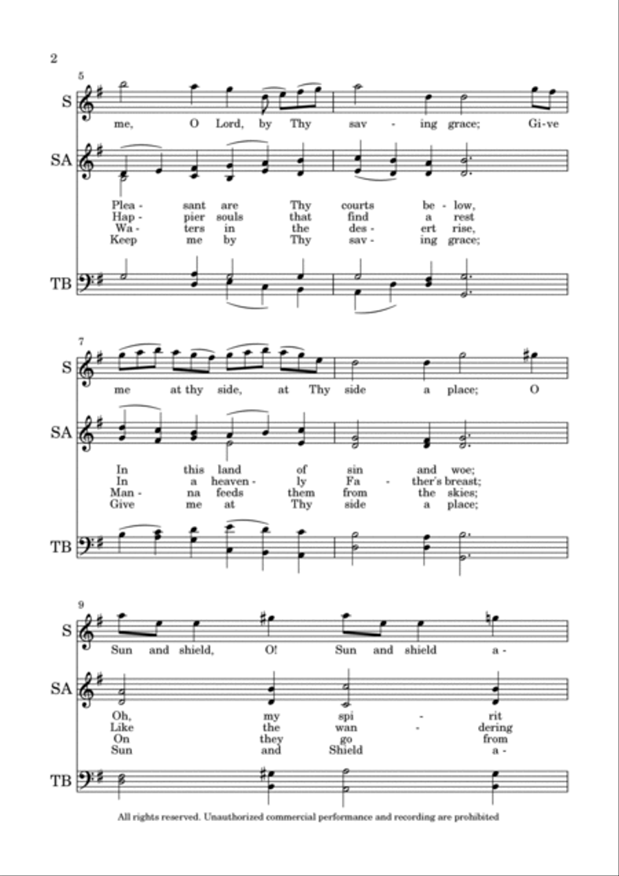 Pleasant are thy courts (with Descant) 4-Part scores gallery preview page 2