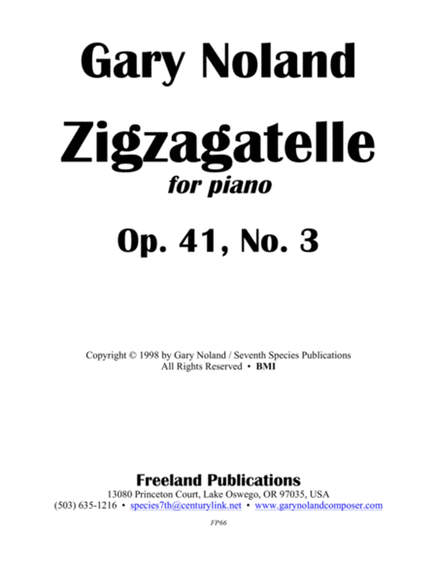 "Zigzagatelle" for piano, Op. 41, No. 3