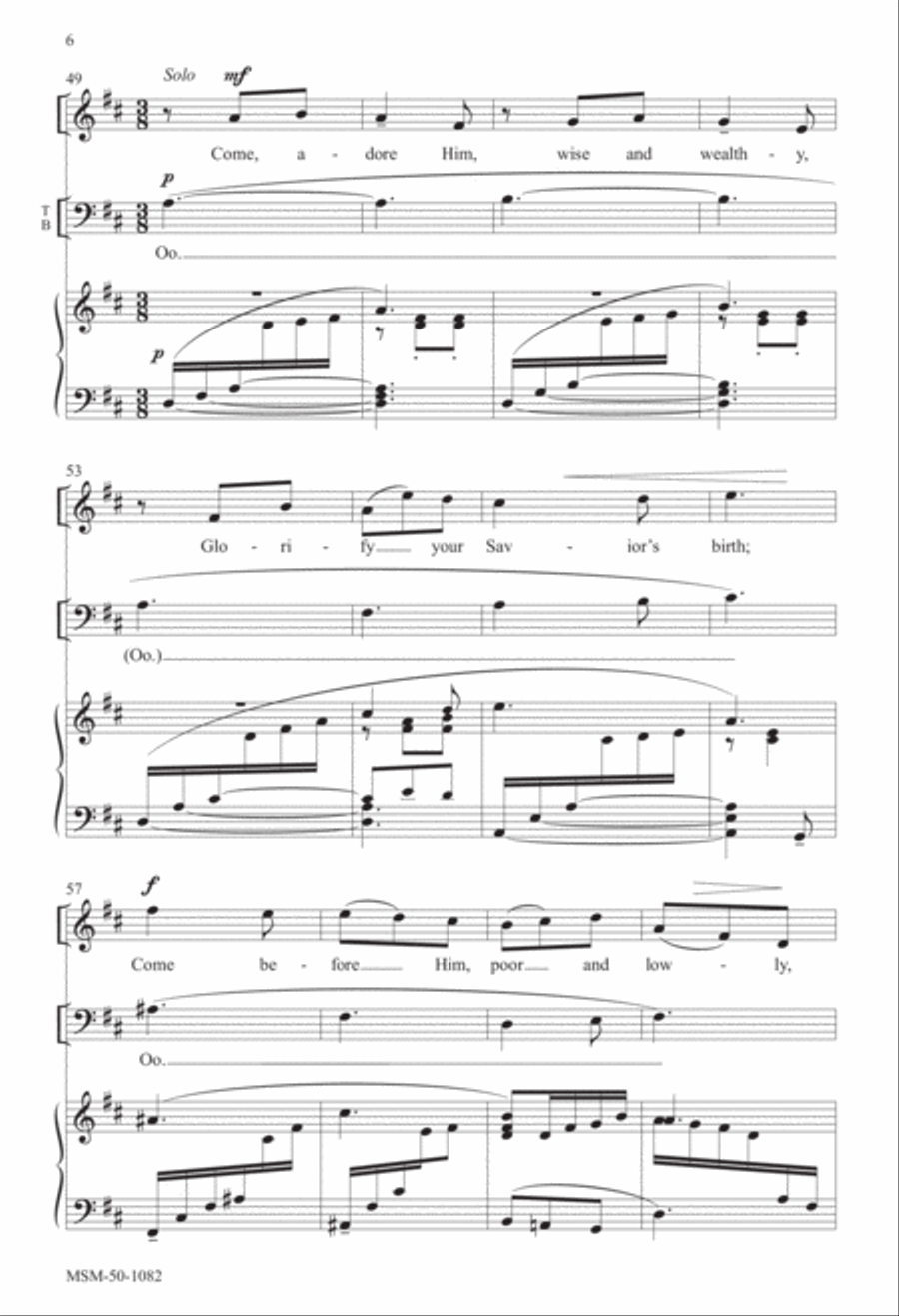 Come, Adore Him 4-Part scores gallery preview page 5