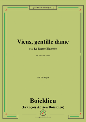 Book cover for Boieldieu-Viens,gentille dame,in E flat Major,from 'La Dame Blanche',for Voice and Piano