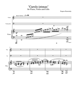 "Carolistmas" Fantasia on Christmas carols and more for piano, violin and cello