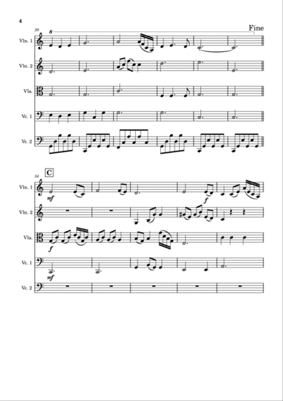 Morning Has Broken Morning Has Broken String Quintet scores gallery preview page 4