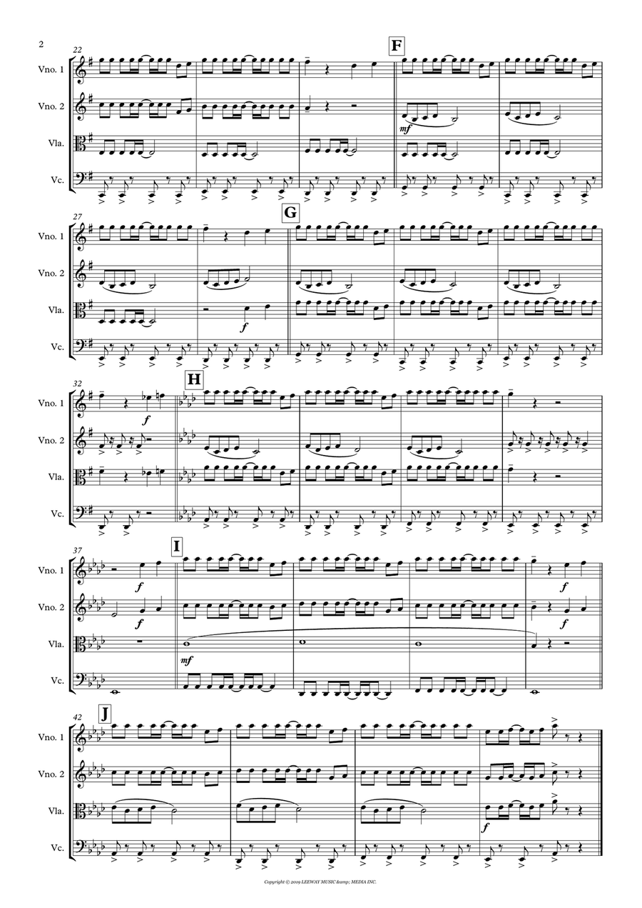 Baby Shark String Quartet scores gallery preview page 2