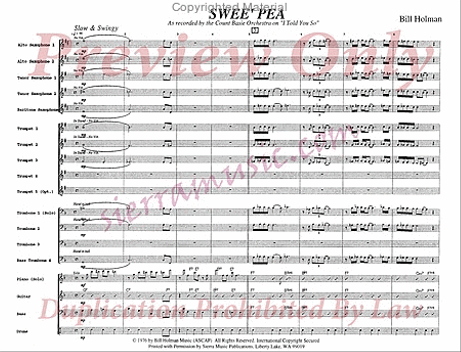 Swee' Pea Big Band scores gallery preview page 2