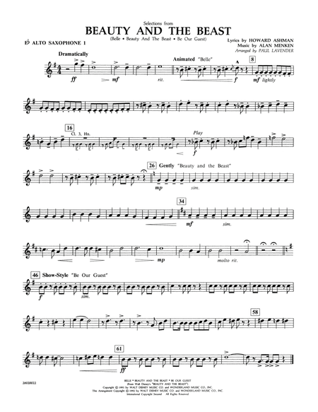 Selections from Beauty and the Beast - Eb Alto Sax 1