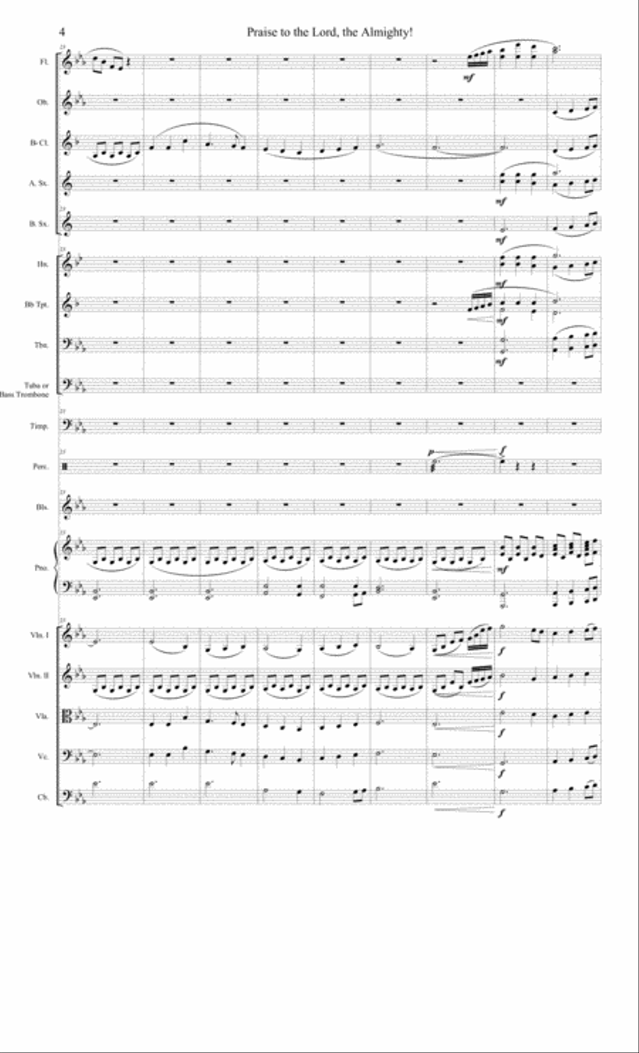 Praise to the Lord, Almighty Full Orchestra scores gallery preview page 4