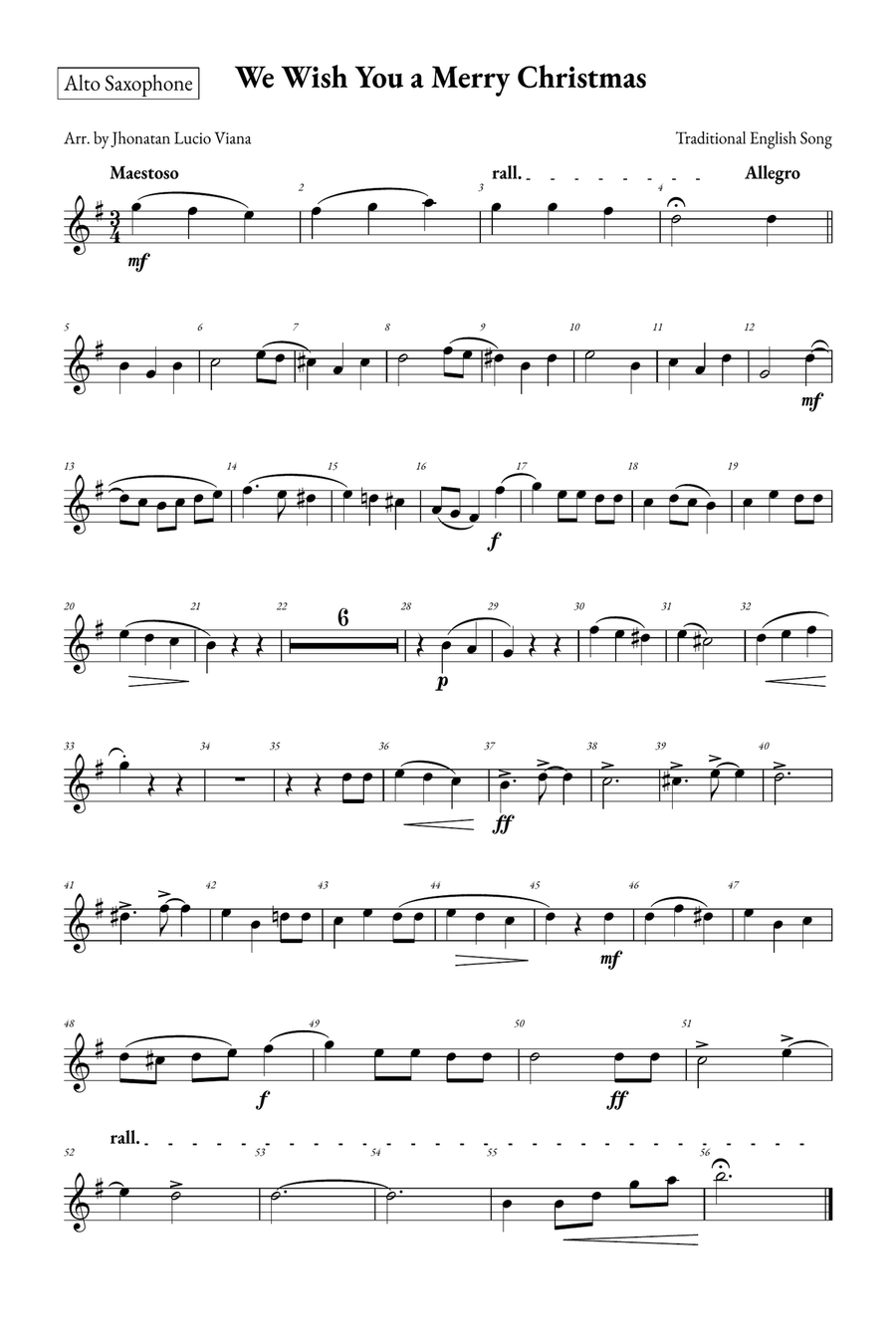 We Wish You a Merry Christmas Saxophone Quartet scores gallery preview page 4