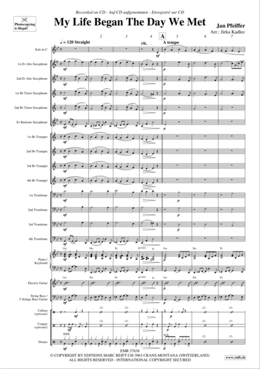 My Life Began The Day We Met Big Band scores gallery preview page 5